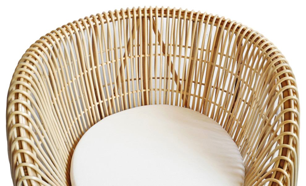 Rattan Bamboo Barrel Chair   Tropical   Outdoor Lounge Chairs   by Design Mix Furniture  Houzz