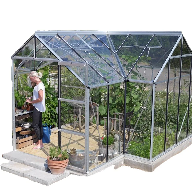 Beautiful rain proof garden greenhouse aluminum frame structure