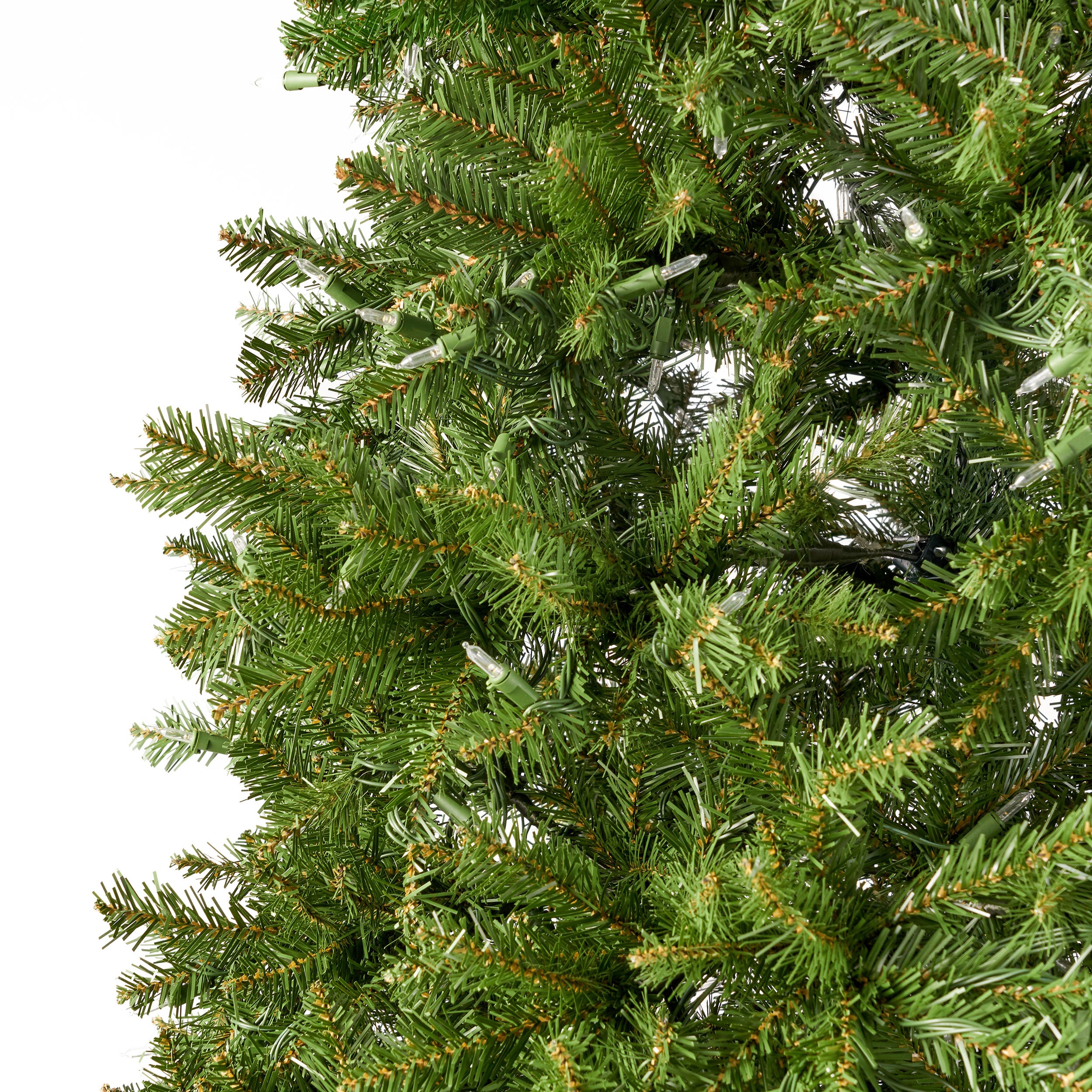 9-foot Fraser Fir Pre-Lit Clear LED Hinged Artificial Christmas Tree