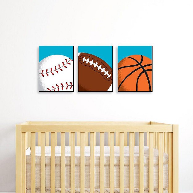 Big Dot Of Happiness Go Fight Win Sports Themed Nursery Wall Art Kids Room Decor amp Game Room Home D cor 7 5 X 10 Inches Set Of 3 Prints