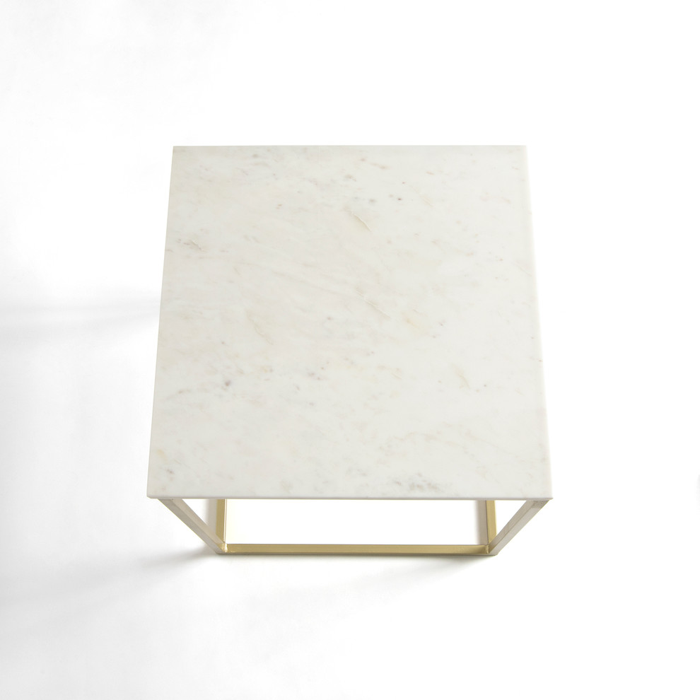 Marble Square Accent Table   Contemporary   Side Tables And End Tables   by Best Home Fashion  Houzz