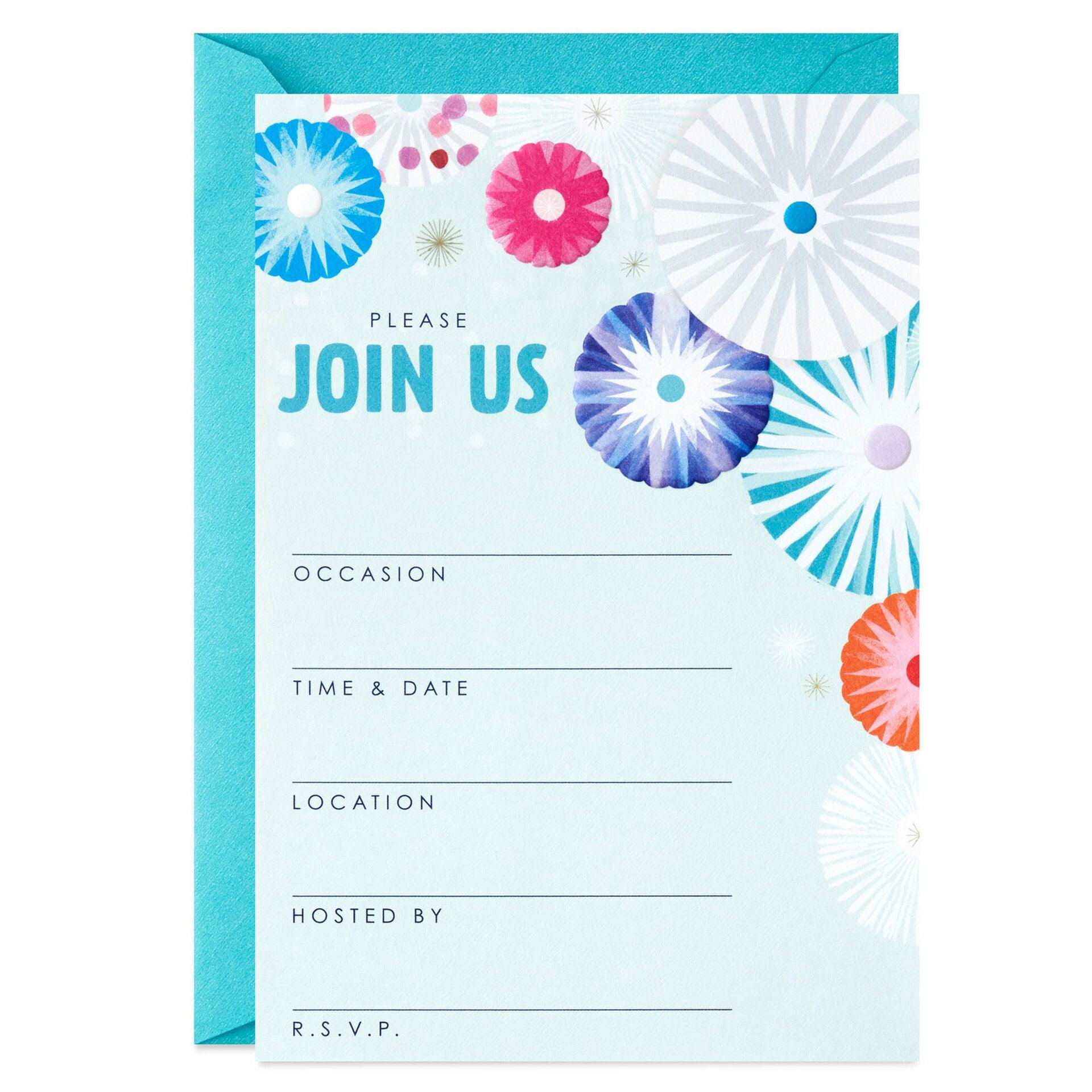 Hallmark  Color Bursts Party Invitations, Pack of 20