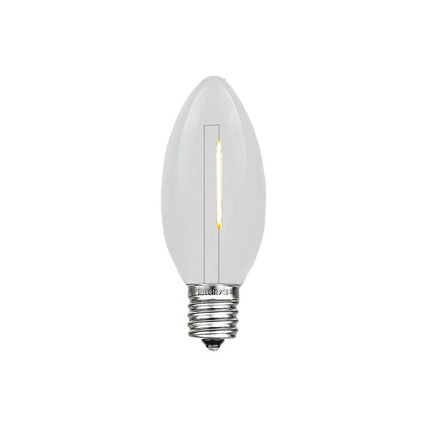 25 Pack LED C7 Plastic Filament Outdoor Christmas Replacement Bulbs，Warm White