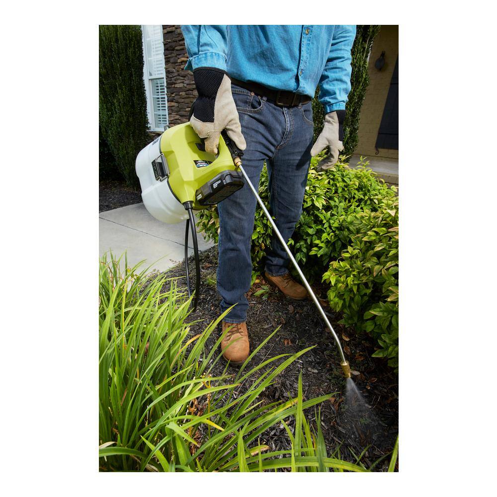 RYOBI ONE+ 18V Cordless Battery 4 Gal. Backpack and 1 Gal. Handheld Chemical Sprayers with 2.0 Ah 1.3 Ah Battery and Charger P2860-2810