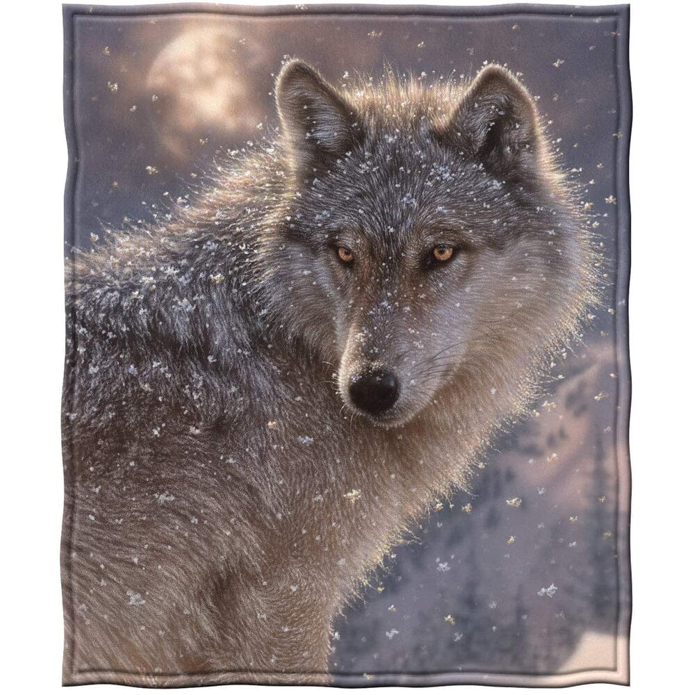 Lone Wolf Super Soft Plush Fleece Throw Blanket