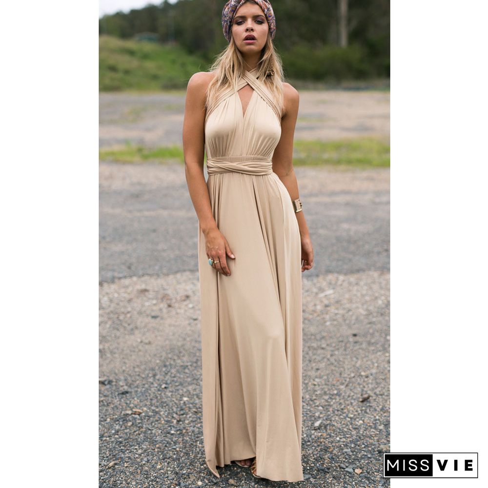 New Sexy Women Multiway Wrap Convertible Boho Maxi Dress Bandage Long Party Robe Bridesmaids Longue Femme Backless Banquet Dress