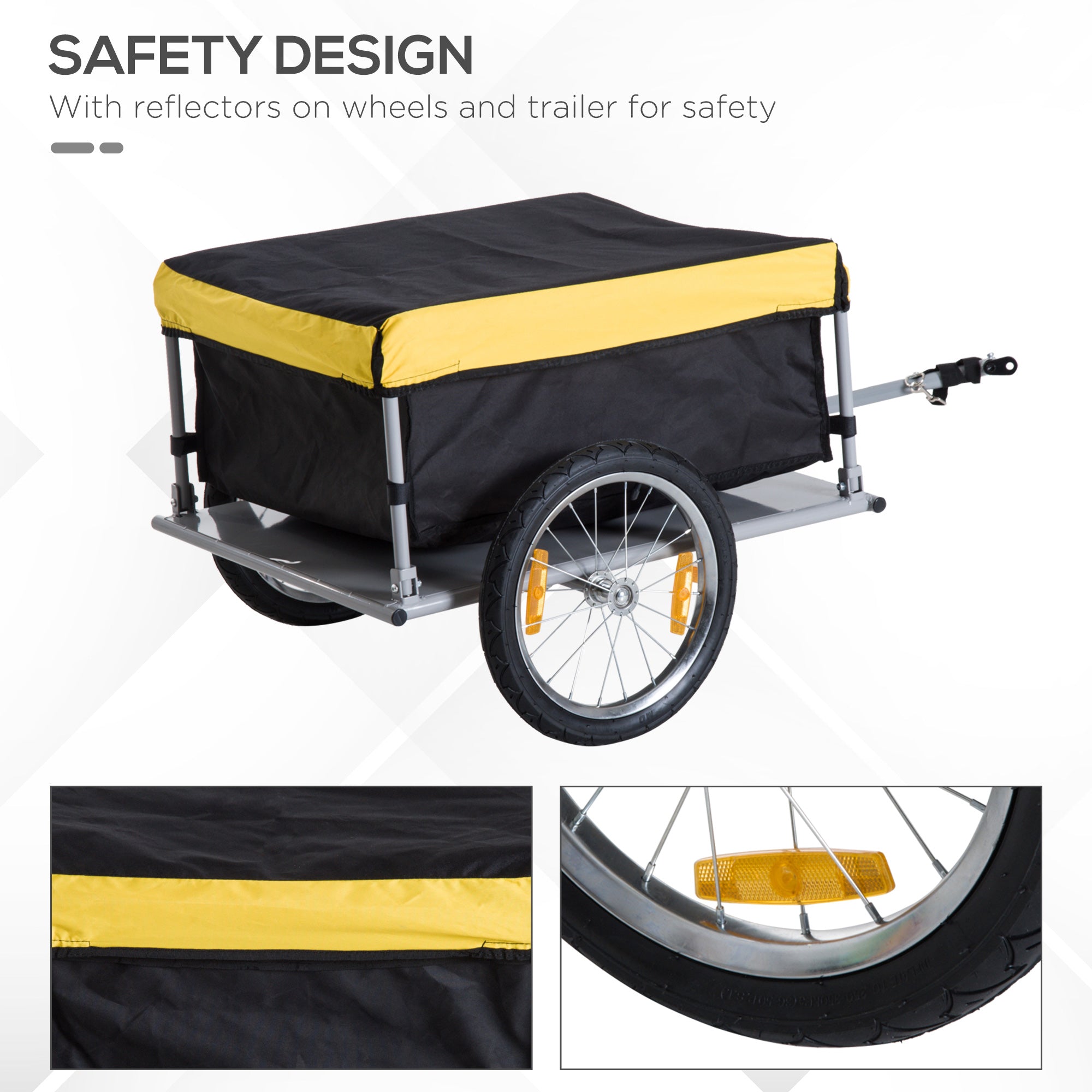 New Bicycle Bike Cargo Trailer Cart Carrier Shopping Yellow and Black