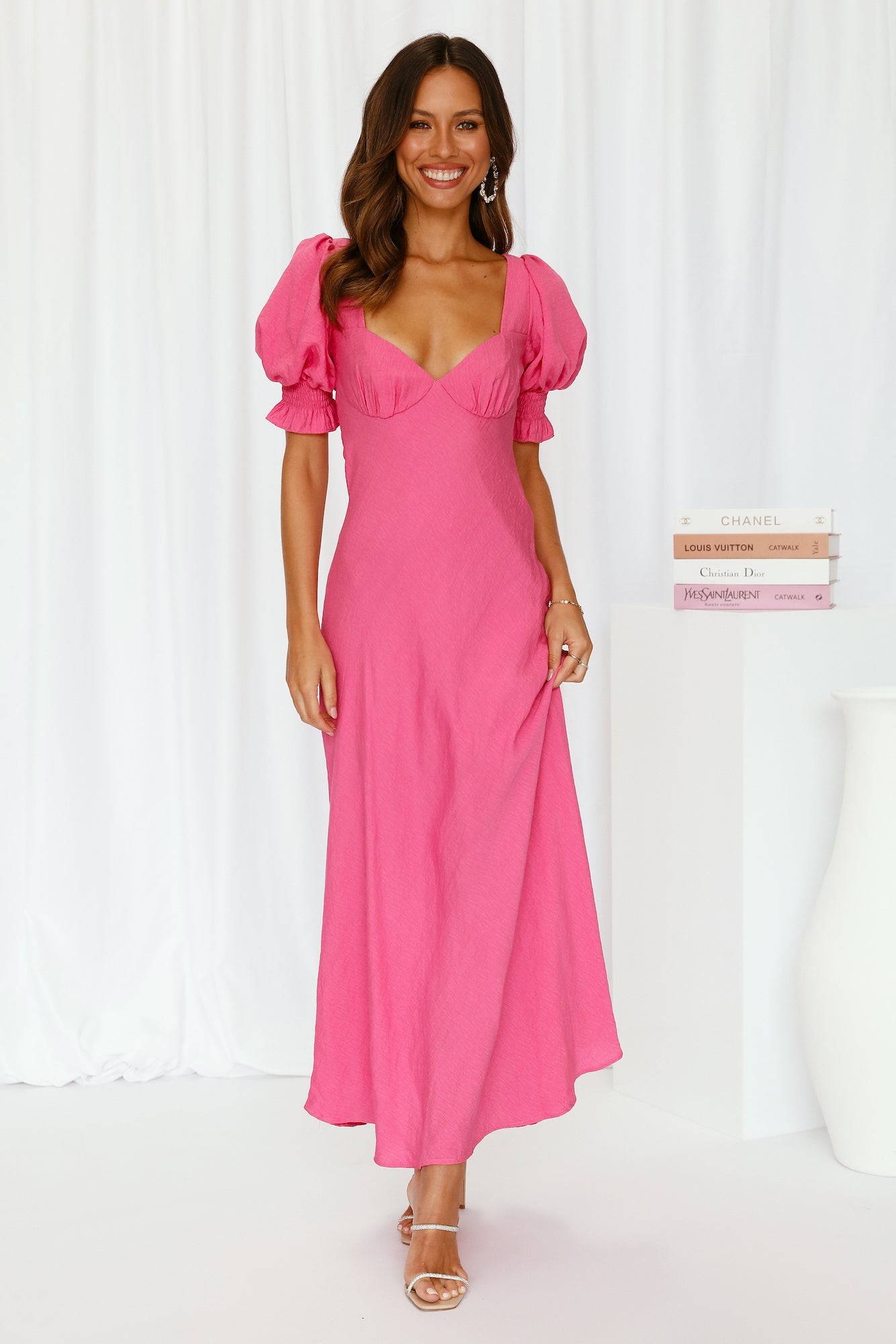 Love Rider Midi Dress Hot Pink