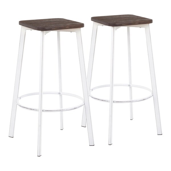 Carbon Loft Barton Backless Square Industrial Bar Stools (Set of 2)