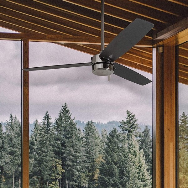 Prominence Home Journal Indoor/Outdoor Ceiling Fan， Damp Rated， Contemporary， Gun Metal - 52-inch Shopping - The Best Deals on Ceiling Fans | 34777946