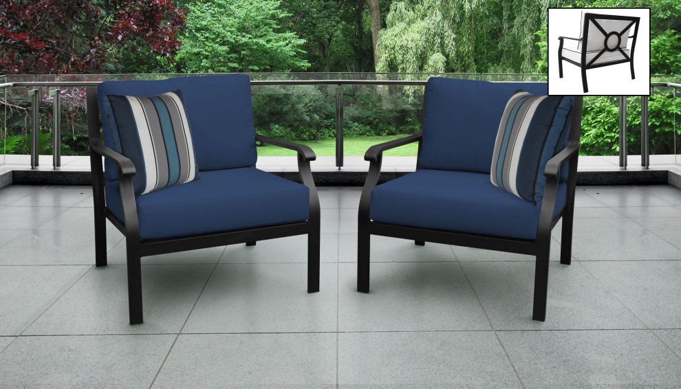 kathy ireland Madison Ave. 2 Piece Aluminum Patio Furniture Set 02b   Contemporary   Outdoor Lounge Chairs   by TKClassics  Houzz