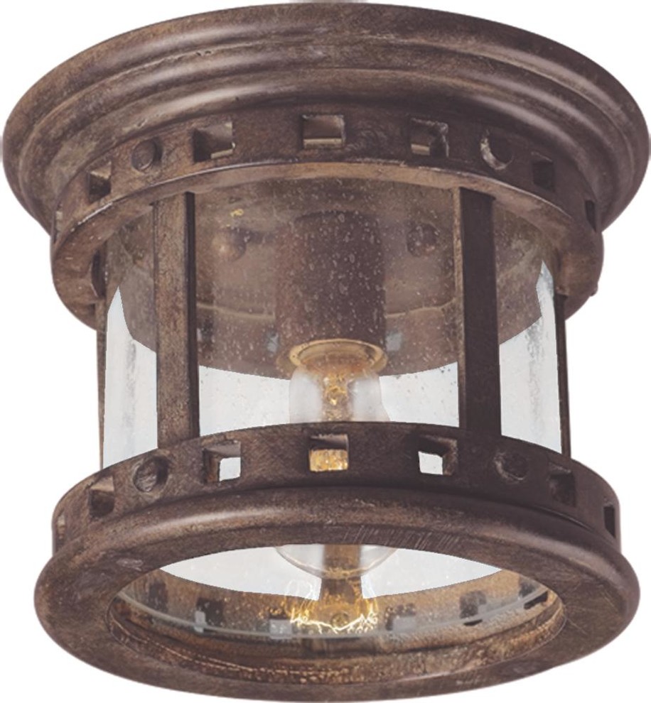 One Light Sienna Seedy Glass Outdoor Flush Mount   Outdoor Flush mount Ceiling Lighting   by We Got Lites  Houzz