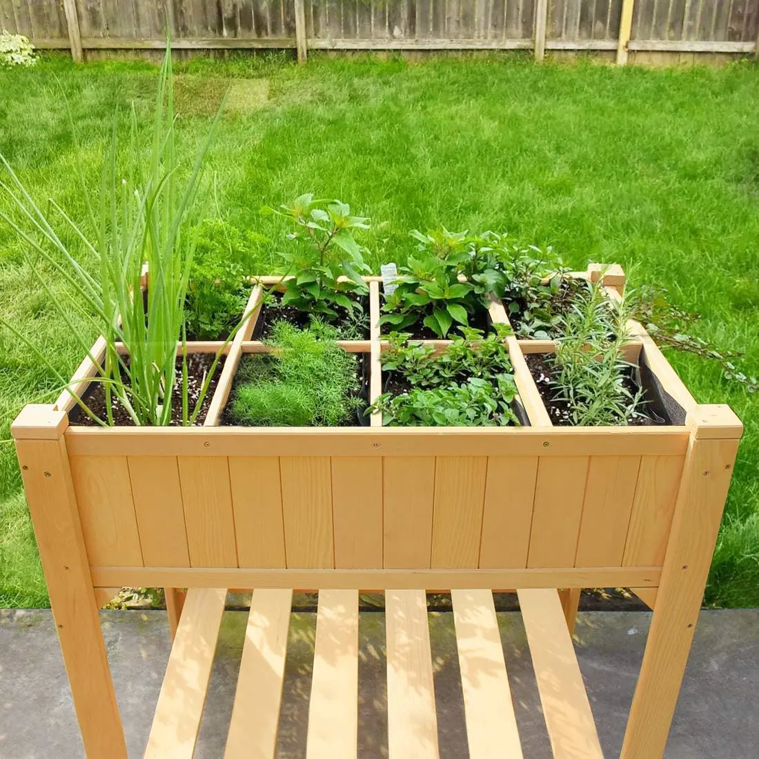 Compartment Wooden Garden Bed With Elevated Vegetable Legs Wooden Raised Garden Grow  Bed Planter Box for many vegetable