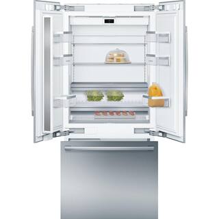 Bosch Benchmark Benchmark Series 36 in. W 19.4 cu. ft. Built-In Smart French Door Refrigerator in Stainless Steel Counter Depth B36BT935NS