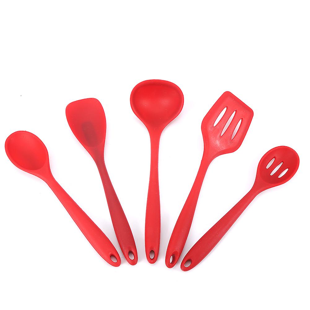 5pcs Silicone Heat Resistant Non-stick Kitchen Spatula Spoon Cooking Baking Utensils