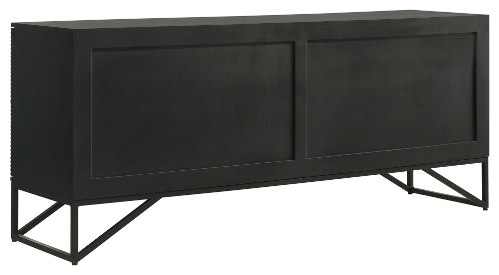 Riddell 4 door Accent Cabinet Black   Modern   Accent Chests And Cabinets   by Modon  Houzz