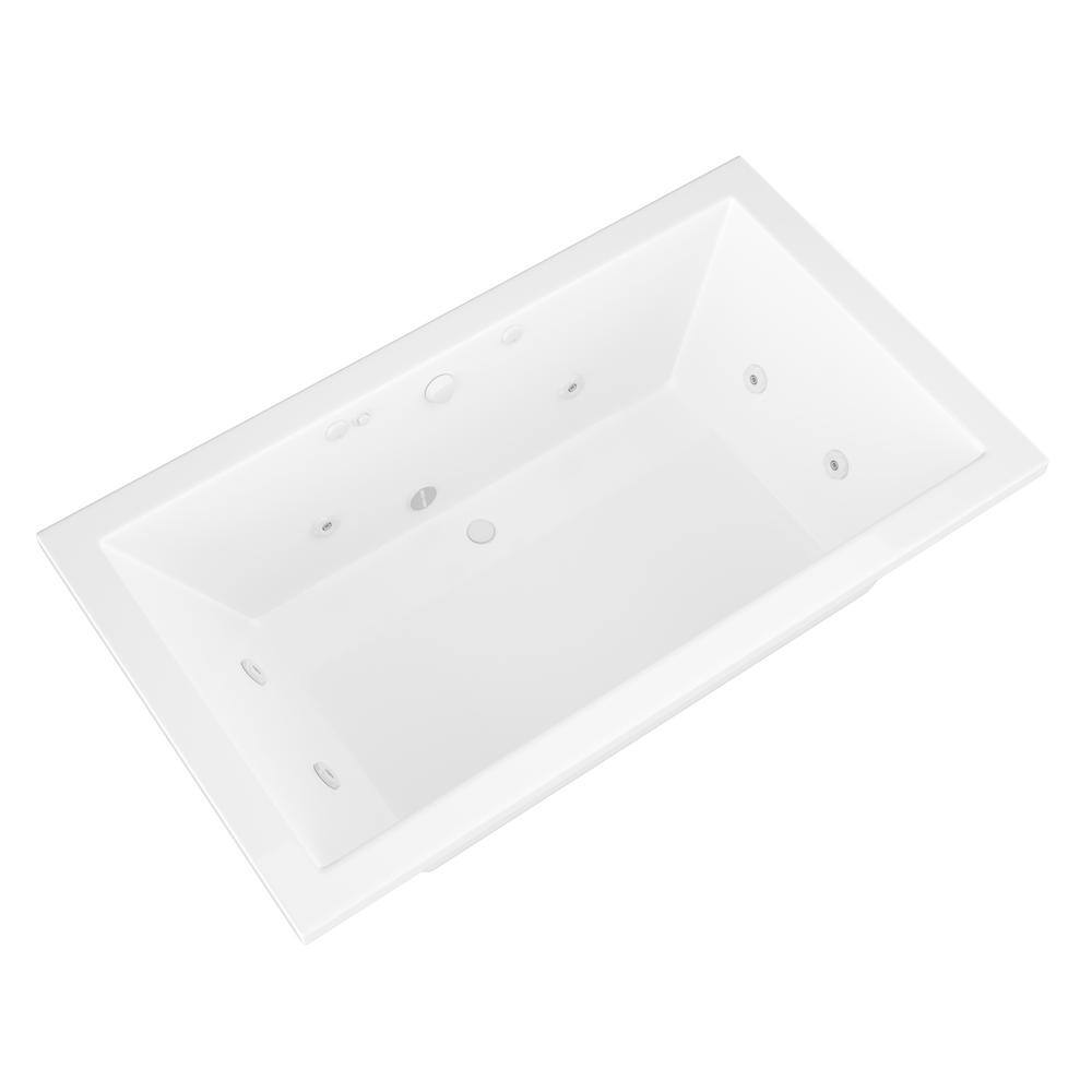 Universal Tubs Sapphire 6 ft. Rectangular Drop-in Whirlpool Bathtub in White HD4272VNCWL