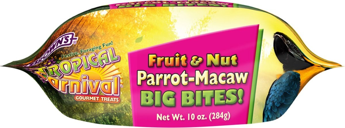 Brown's Tropical Carnival Fruit and Nut Macaw Big Bites! Bird Treats