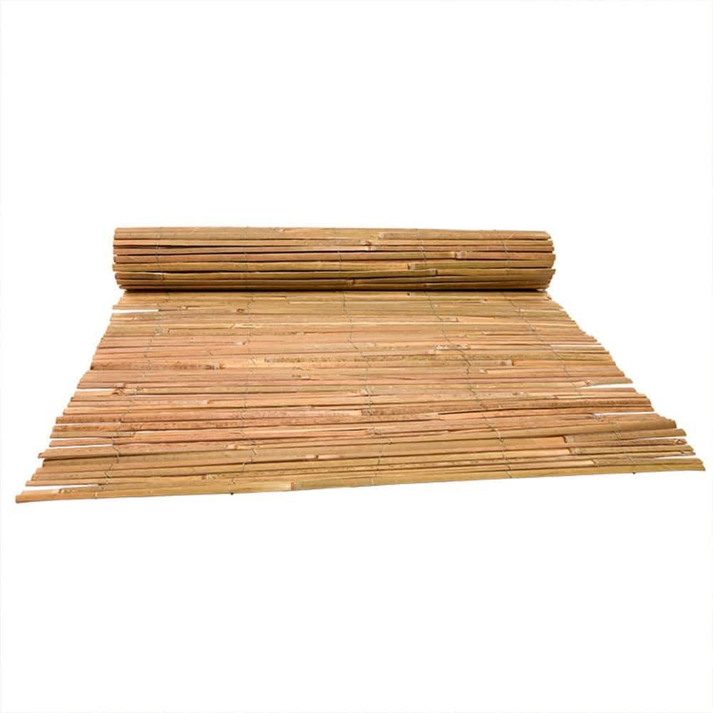 Backyard X-Scapes 4 ft. H x 6 ft. L Natural Raw Split Bamboo Slat Fence (2-Pack) 20-BSN4X6PK2