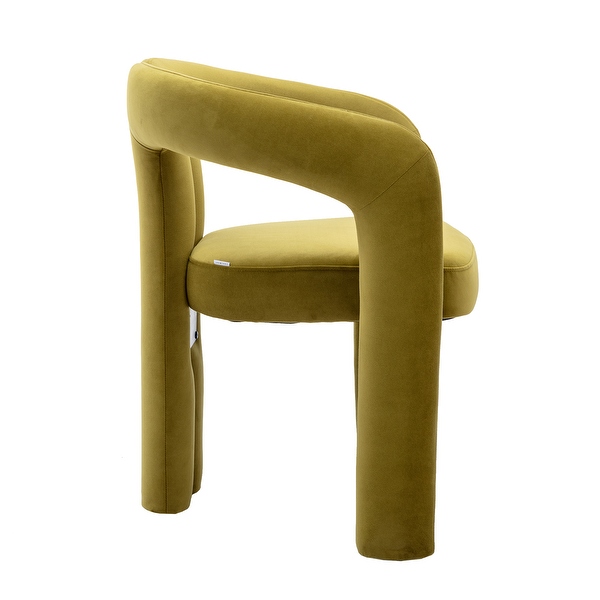 Velvet Upholstered Goat's horn Armless Accent Chair For Living Room