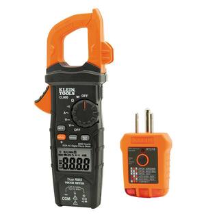 Klein Tools 600 Amp AC True RMS Auto-Ranging Digital Clamp Meter and GFCI Receptacle Tester Set M2O41632KIT