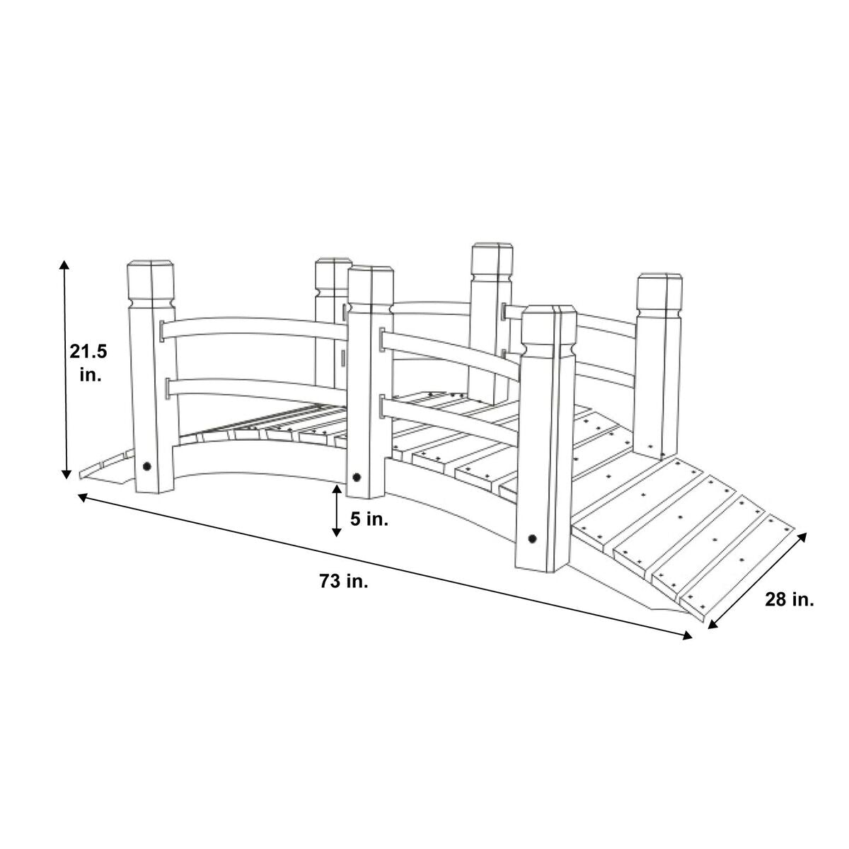 Shine Company 6 Ft. Cedar Garden Bridge, Natural