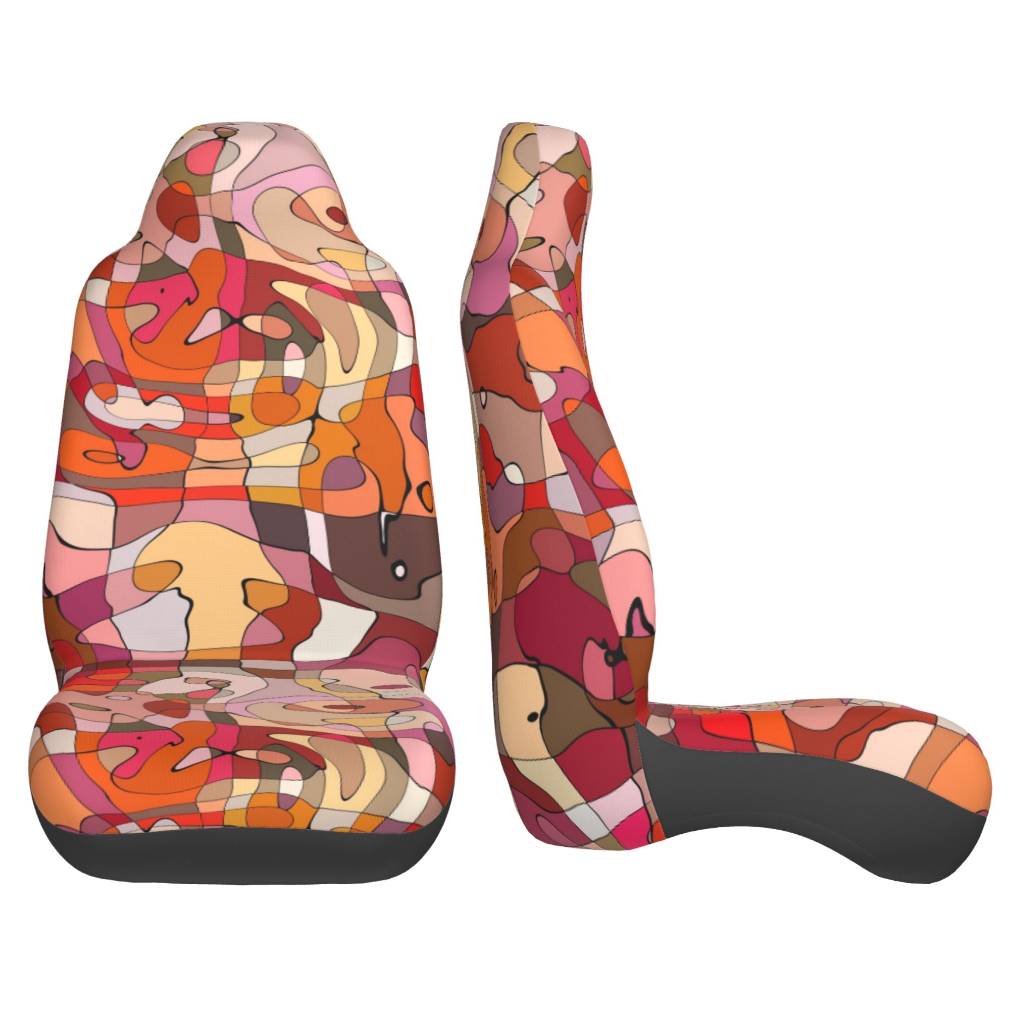 ZICANCN Car Seat Cover Abstract Geometric Lines Car Front Seat Covers Protectors ， Automotive Seat Covers for Cars Trucks Suv