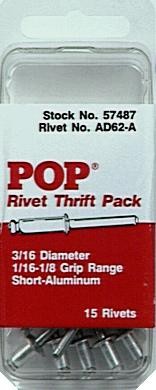 STANLEY 57487 Rivet Pop Ad62 Abs 1/16To1/8  3/16D...