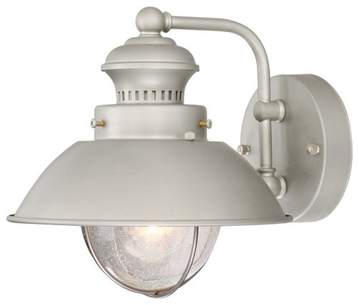 Harwich 8 quotOutdoor Wall Light Brushed Nickel   Beach Style   Outdoor Wall Lights And Sconces   by Ownax  Houzz