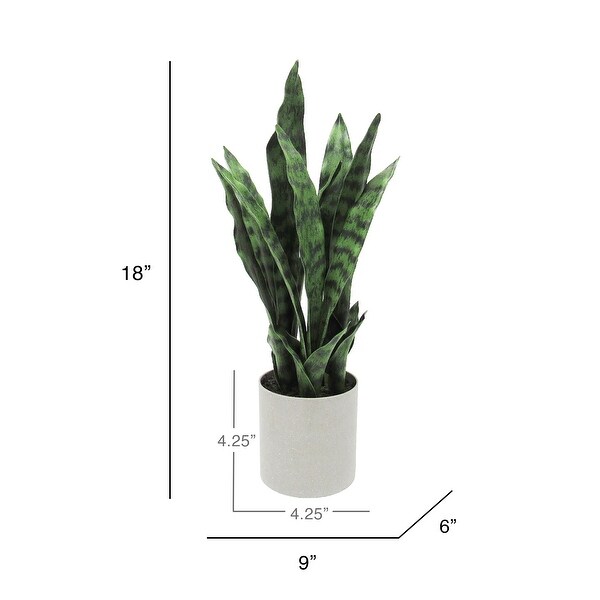 Artificial Sansevieria Snake Plant in Grey Pot