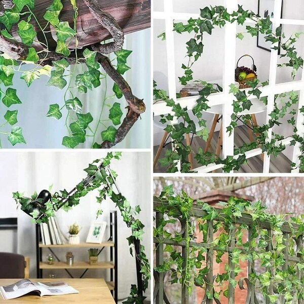 12 PCS Artificial Ivy Leaf Hanging Garland for Home Decor