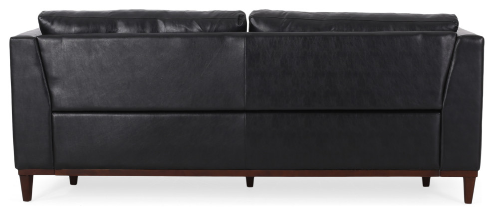 Ayers Faux Leather Upholstered 3 Seater Sofa   Contemporary   Sofas   by GDFStudio  Houzz