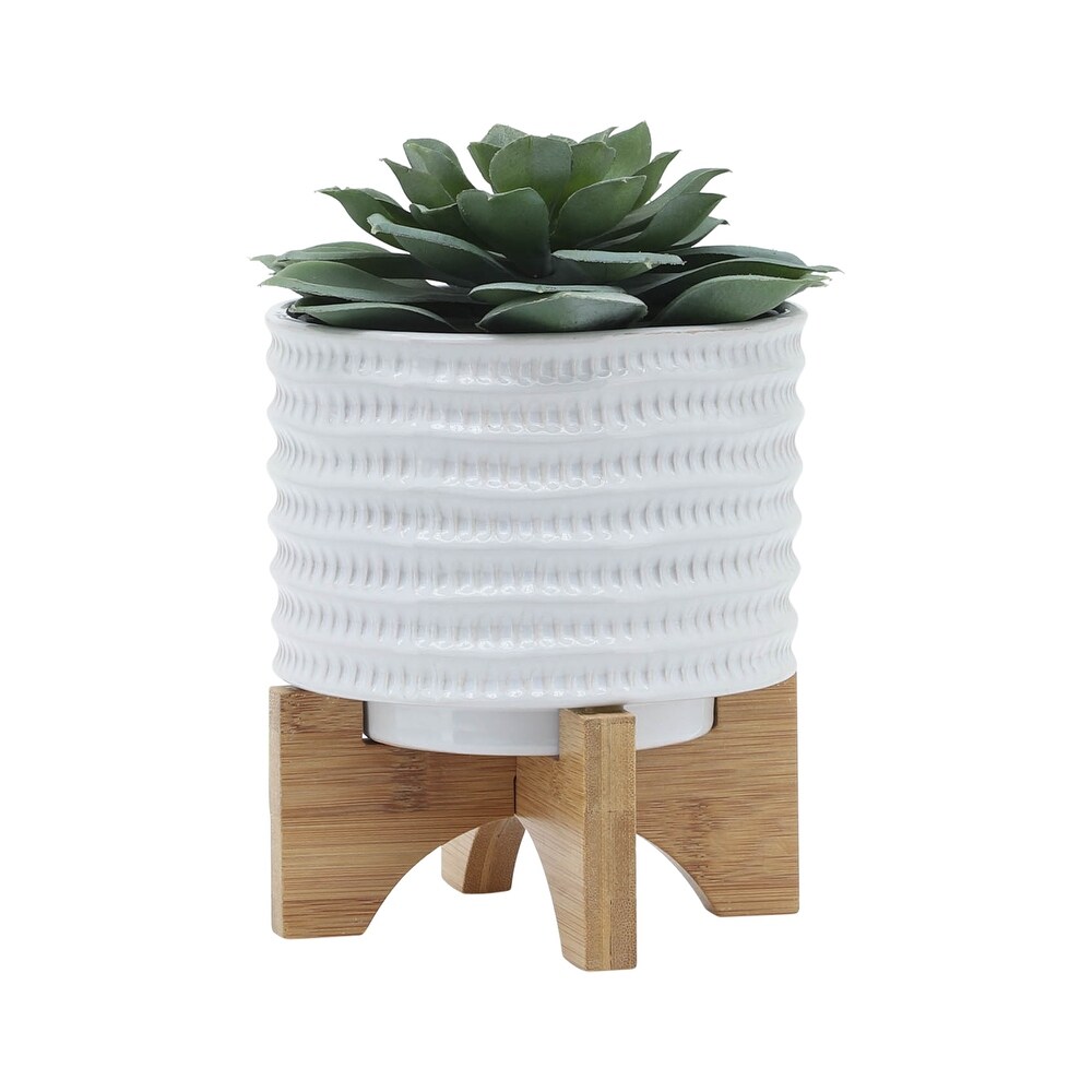 Modern Small Plant Pot 5 Inch Textured Ceramic Planter Pot Indoor Garden Home Plant Stand Succulent Plants Flowers