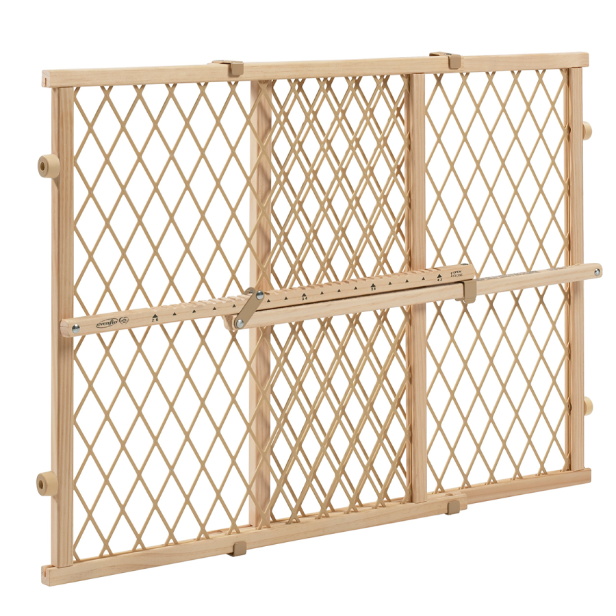 Position & Lock Adjustable Wood Baby Gate