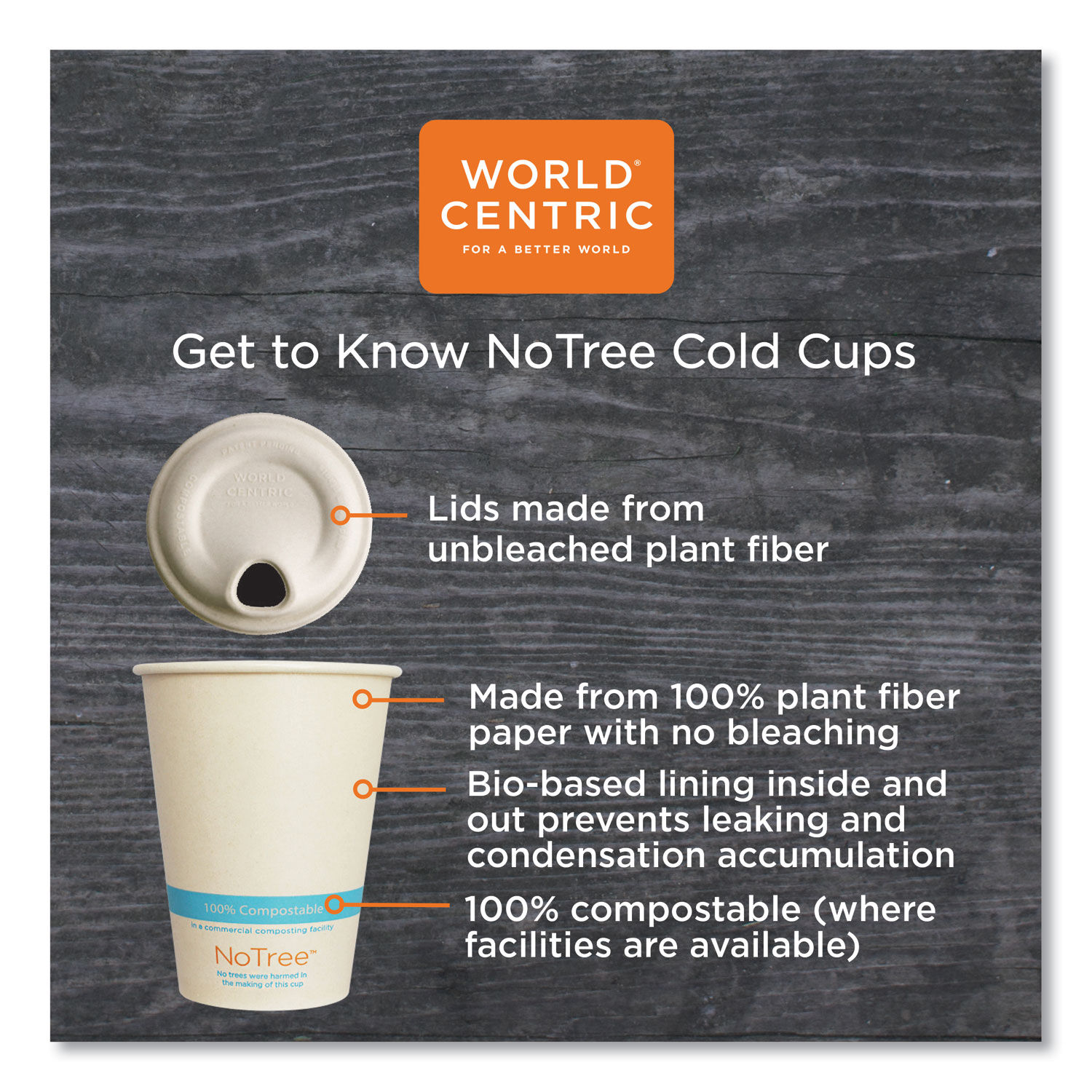 NoTree Paper Cold Cups by World Centricandreg; WORCUSU12C