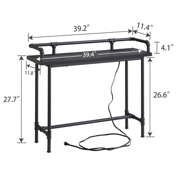 Console Table with 2 Outlet and 2 USB Ports for Living Room and Hallway