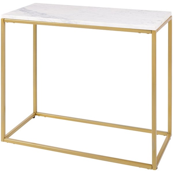 Cumo Modern Rectangular Mixed Material Frame End Table - 24