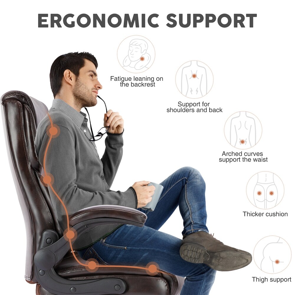 Ergonomic Office Chair with High Back  Flip Up Armrest and Adjustable