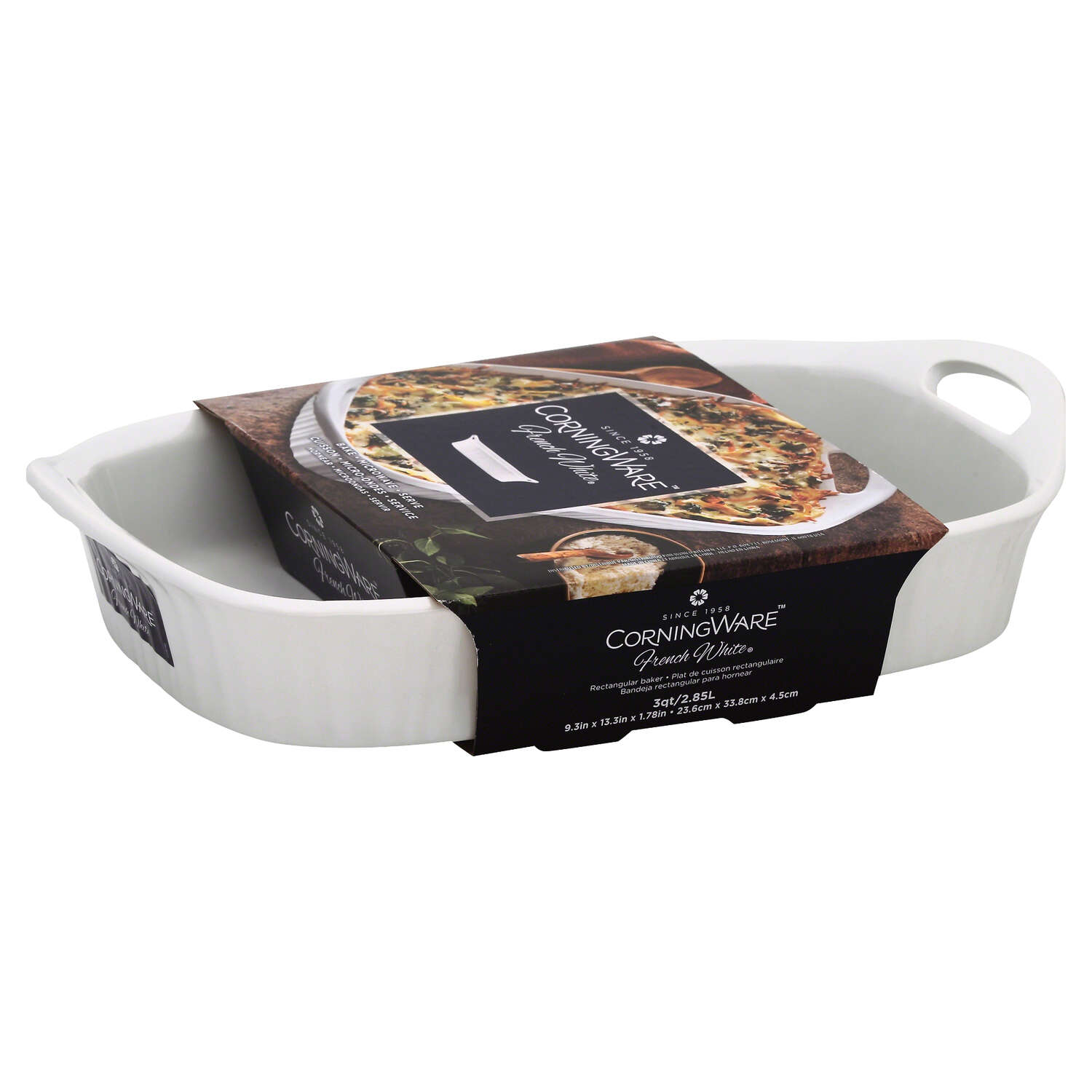 Corningware 10.5 in. W X 16-1/8 in. L Casserole Pan White