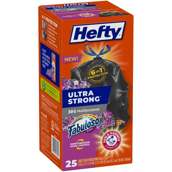 Hefty 25-Count 30 Gal Ultra Strong Fabuloso Drawstring Trash Bags