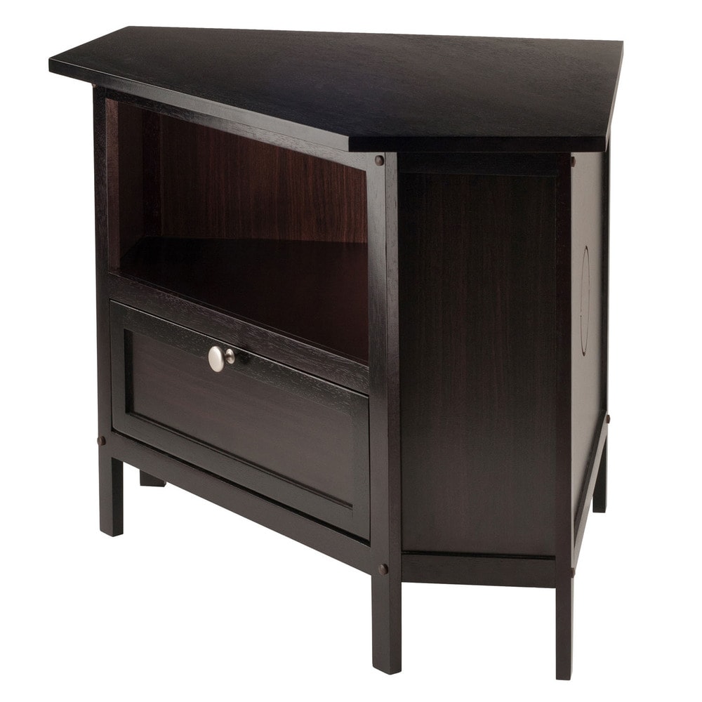 Porch   Den Brownville Espresso Wood Corner TV Stand