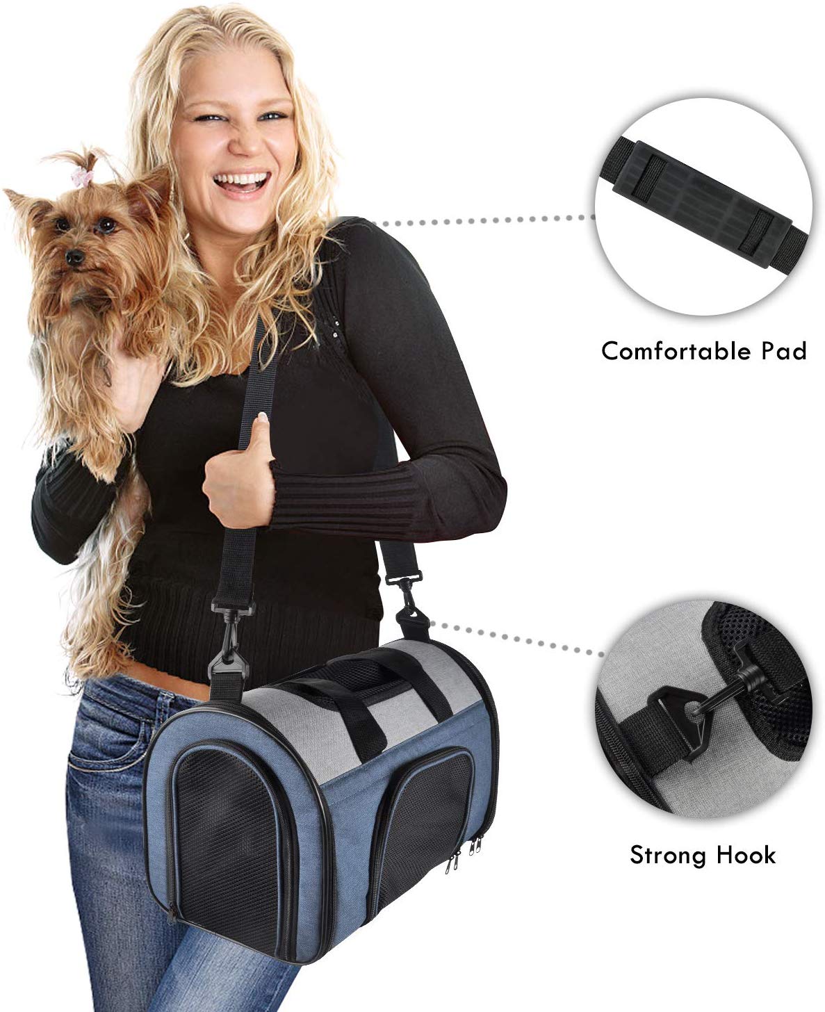 Jespet Soft Sided Pet Carrier， Airline Approved Cat Kennels Dog Carrier Collapsible