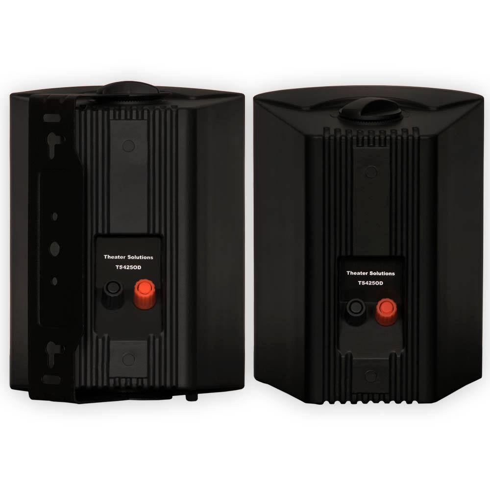 Theater Solutions by Goldwood Indoor or Outdoor Speakers Mountable Black Pair TS425ODB