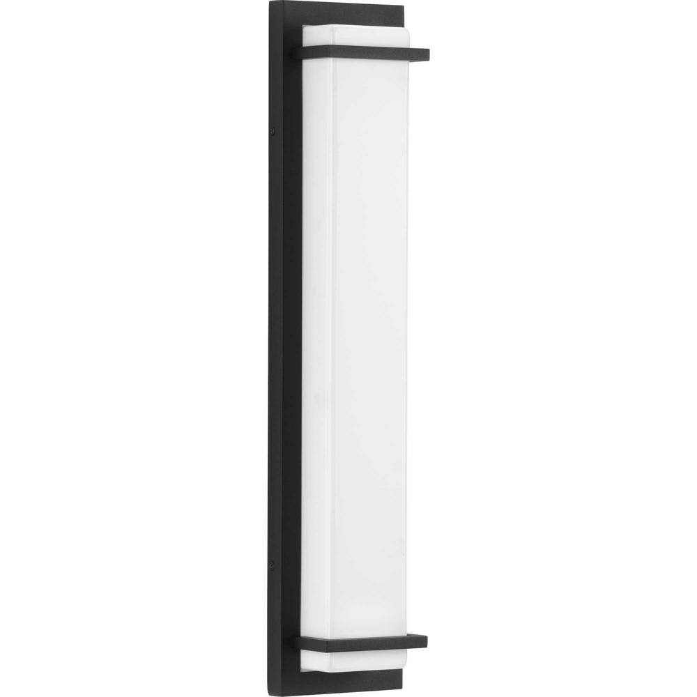 Progress Lighting Z-1080 LED Collection 2-Light Textured Black White Acrylic Shade Modern Outdoor Large Wall Sconce Light P560211-031-30