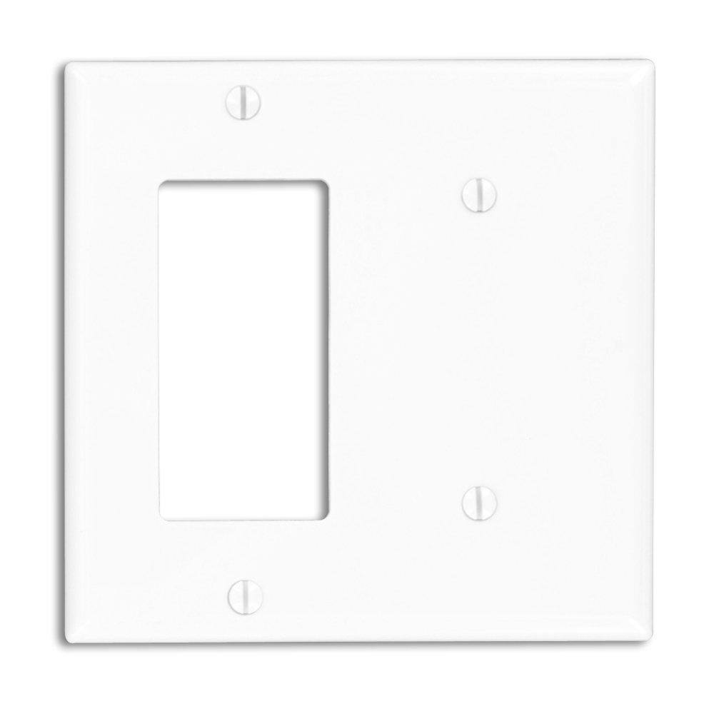 Leviton White 2-Gang 1-Toggle1-Blank Wall Plate (1-Pack) 80708-W