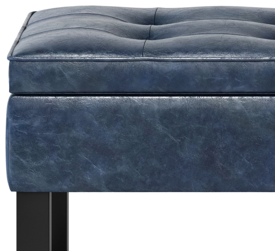 Cosmopolitan Storage Ottoman Bench With Open Bottom   Contemporary   Footstools And Ottomans   by Simpli Home Ltd.  Houzz