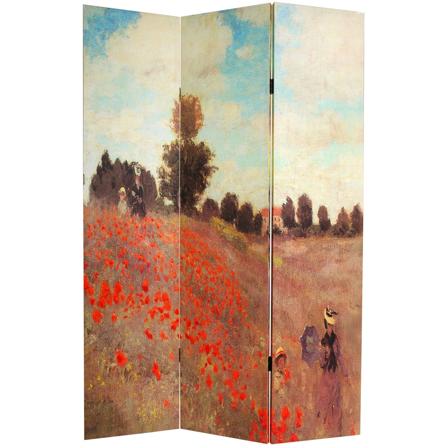 Oriental Furniture 6 ft. Tall Works of Monet Canvas Room Divider - 3 Panel