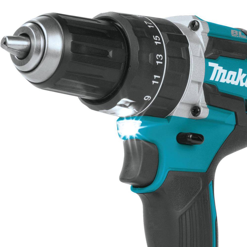 Makita 18V 5.0 Ah LXT Lithium-Ion Compact Brushless Cordless 12 in. Hammer Driver-Drill Kit XPH12T