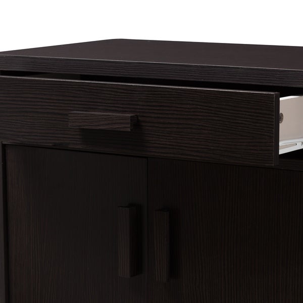 Contemporary Dark Brown Shoe Cabinet by Baxton Studio - - 22580565