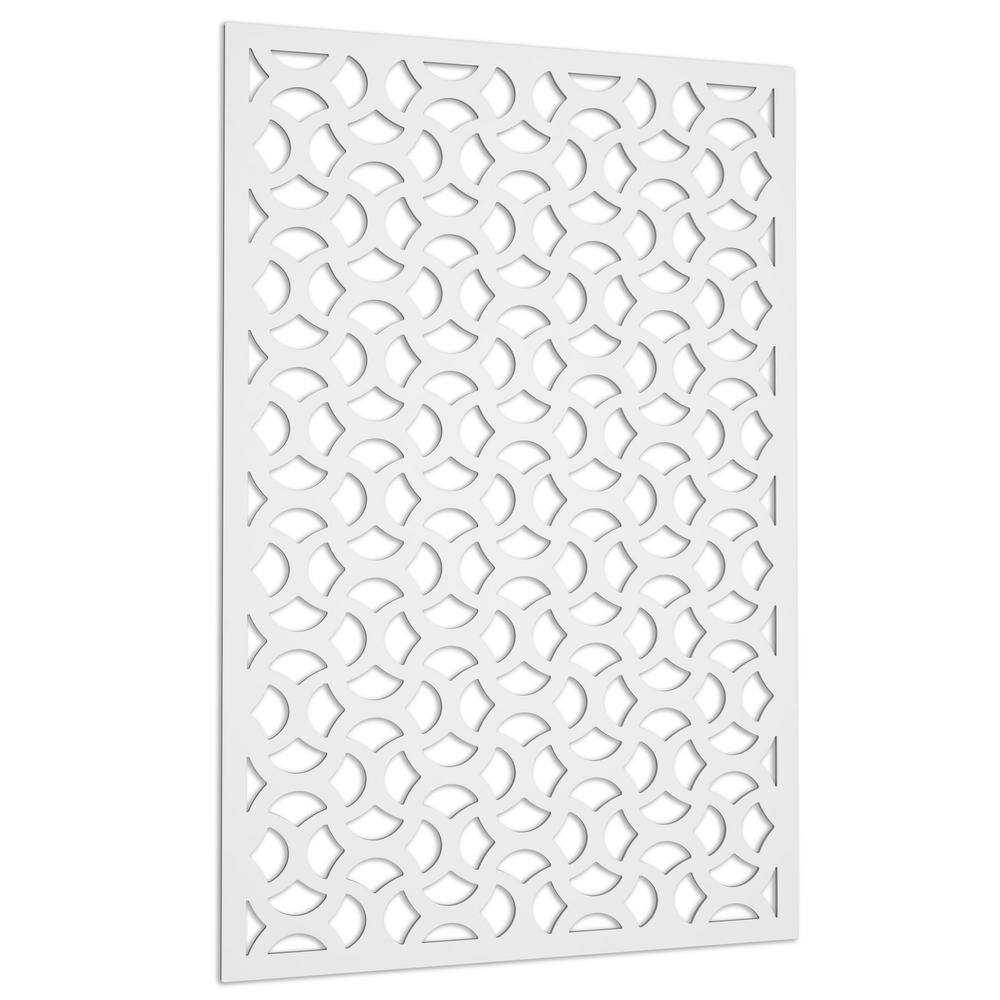 Acurio Latticeworks Casablanca 4 ft. x 32 in. White Vinyl Decorative Screen Panel 4832PVCW-CAS